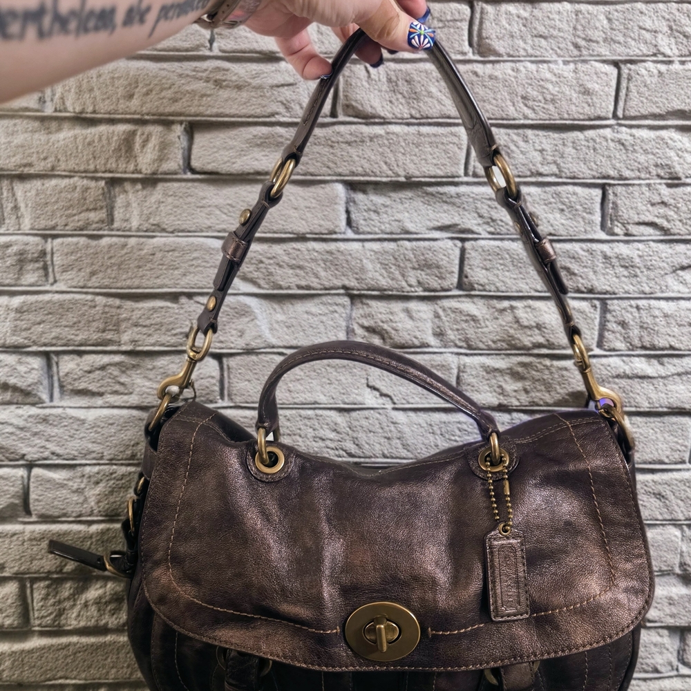 Coach Legacy GARCIA Top Handle Bronze Vecchetta Leather